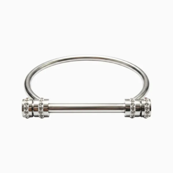 Pulsera De Acero Brazalete Tornillo Plata