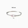 Pulsera De Acero Corazón Y Brillantes Rosa