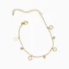 Pulsera De Acero Trébol 4 Hojas Silueta Dorado