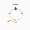 Pulsera De Acero Mariposa Negra Brillante Dorado Pulsera De Acero Mariposa Negra Brillante Dorado