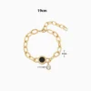 Pulsera De Acero Numeros Romanos Eslabones Dorados