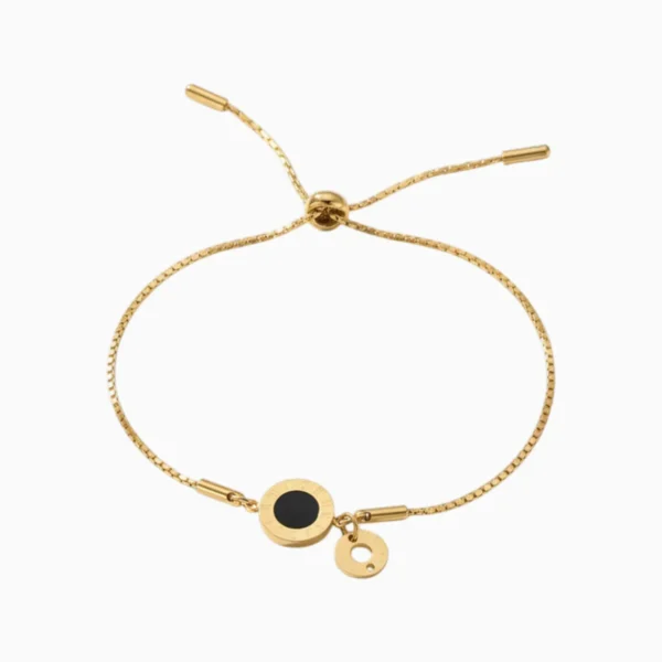 Pulsera De Acero Numeros Romanos Tenis Dorado