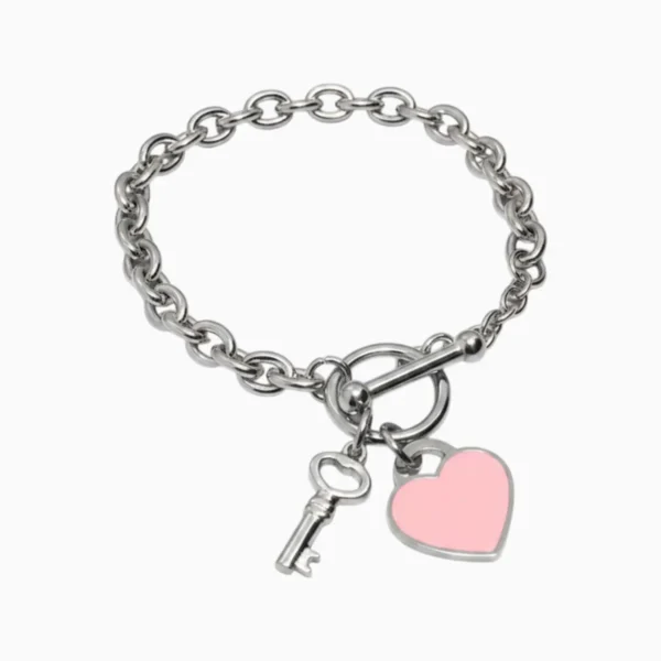 Pulsera De Acero Pasador Y Placa Con Llave