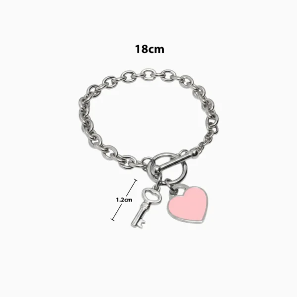 Pulsera De Acero Pasador Y Placa Con Lllave