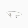Pulsera De Acero Perla Y Oso Plateado