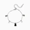 Pulsera De Acero Oso Negro Plateado