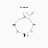 Pulsera De Titanio Oso Negro Plateado