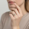 Anillo De Plata Corazón Superior Amarillo