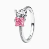 Anillo Stitch Piedra De Color Rosa