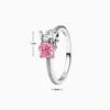 Anillo Stitch Piedra De Color Rosa
