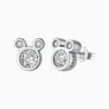Aretes Broquel De Plata Silueta Mickey