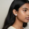 Aretes Broquel De Plata Silueta Mickey