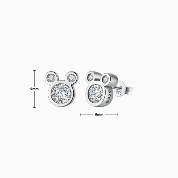 Aretes Broquel De Plata Silueta Mickey