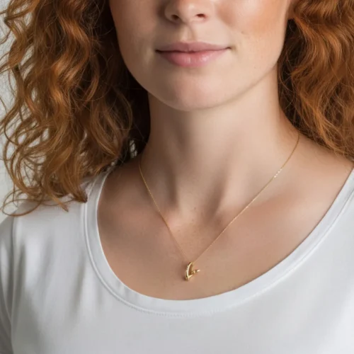 Collar de De Oro Dije Corazon Orgánico